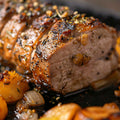 Roasted pork tenderloin with apple cider glaze